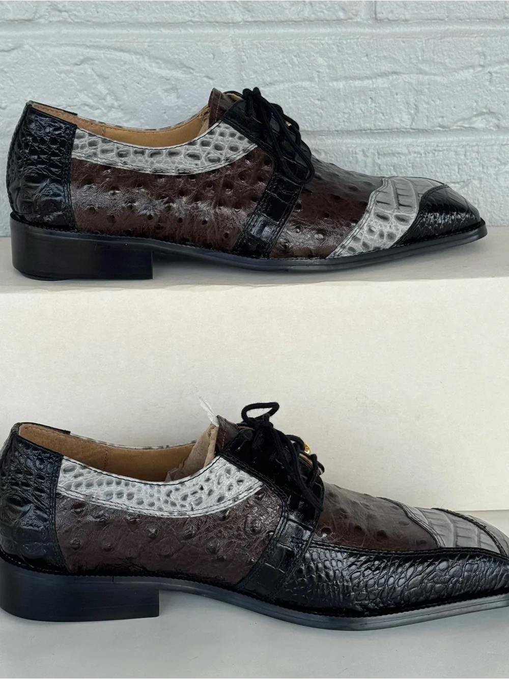 Giorgio Brutini Square Toe Alligator Print Loafers Men's 8